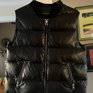 Mackage leather zip down vest. Size L preowned